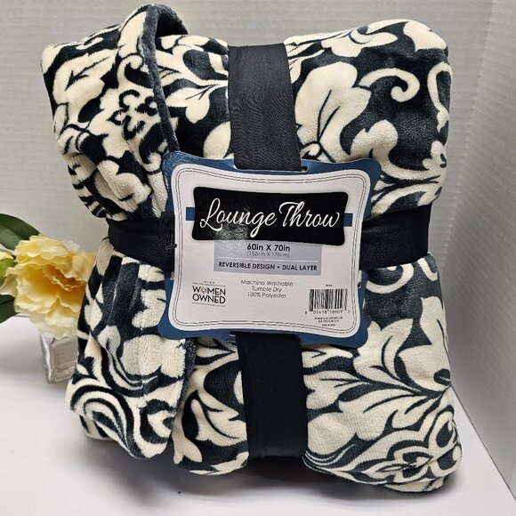 New Lounge Throw Luxury Lush Soft Blanket Reversible Design Couch Bed 60 X 70